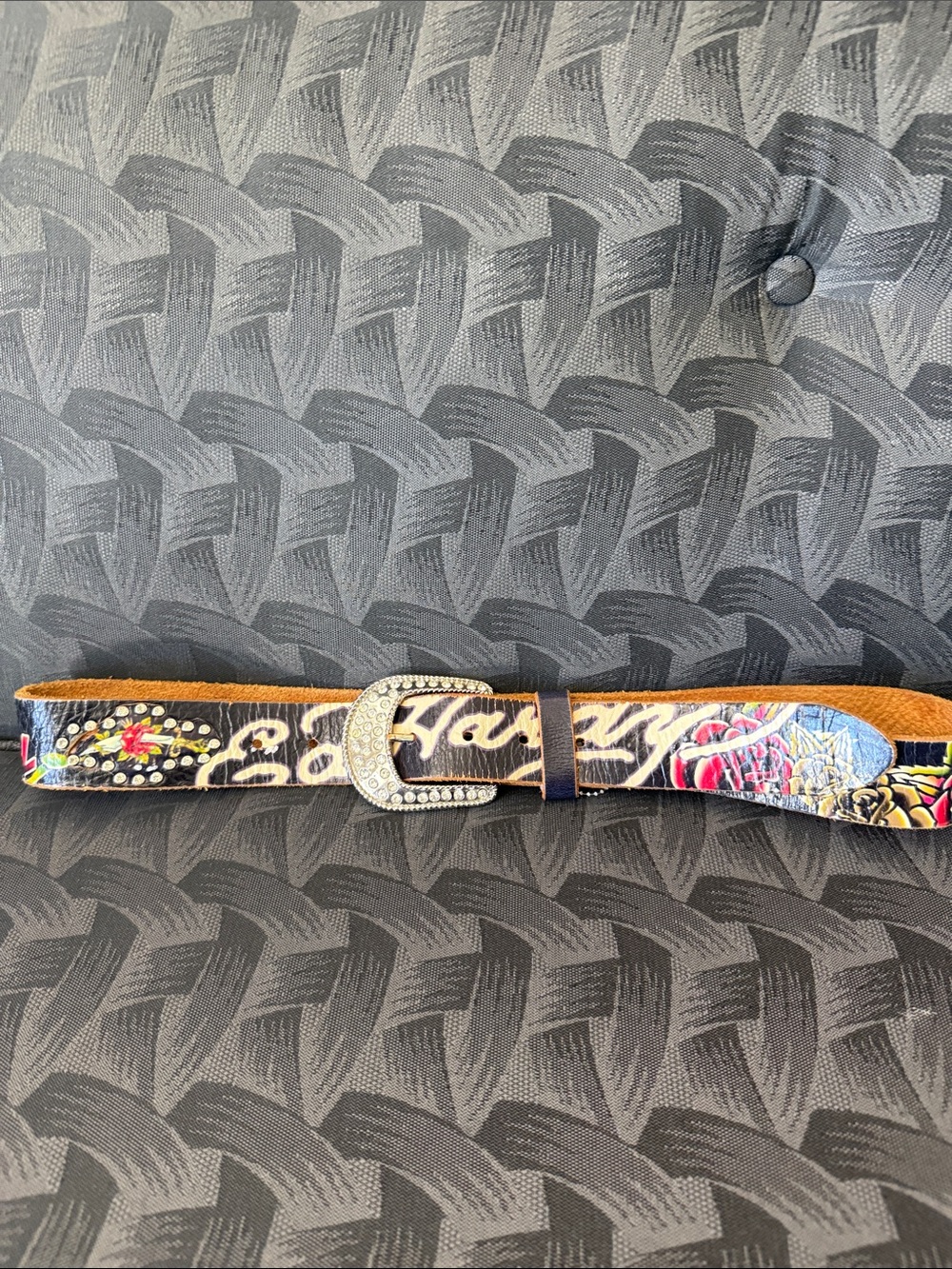 Y2K Ed Hardy Rhinestone Belt authentic